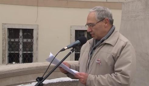 Egri Péter pártelnök. A felvételek a HTMP által szervezett március 15-i megemlékezéseken készültek htmp