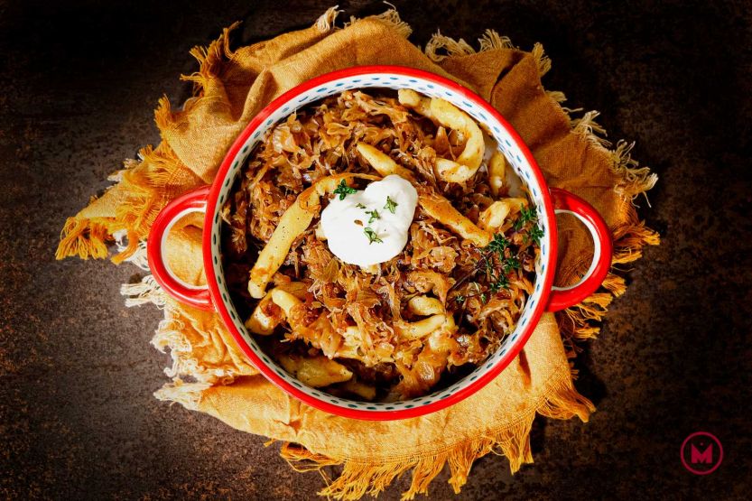 Sváb krumplinudli savanyú káposztával