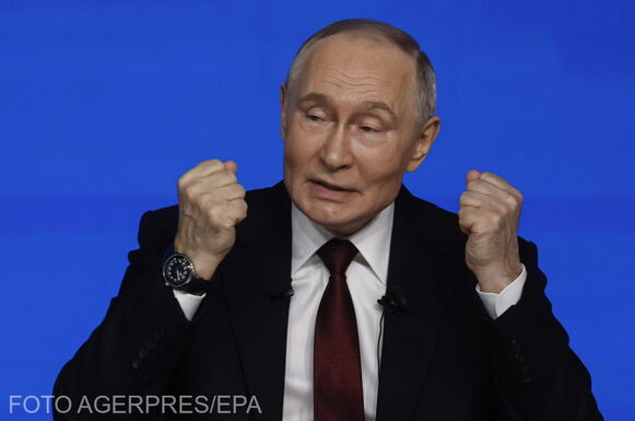 Putyin az évértékelőjén: Ukrajna nem áll készen a béketárgyalásokra