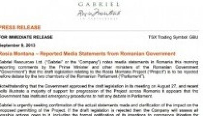 Máris perrel fenyegetőzik a Gabriel Resources