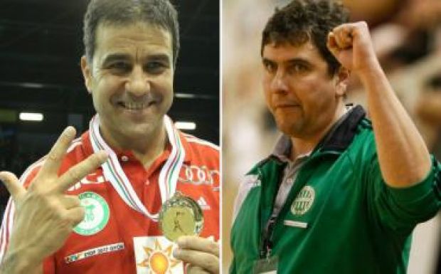 Elek Gábor és Ambros Martin a magyar női kézis kapitány