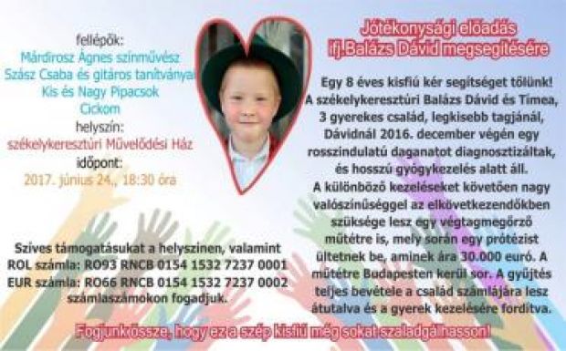 Segítségre van szüksége egy 8 éves székelykeresztúri kisfiúnak