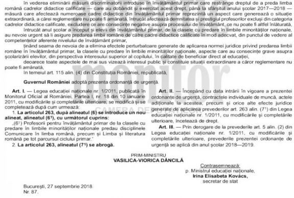 Megjelent a rendelet: most az elbolondított román szaktanárok járnak rosszul