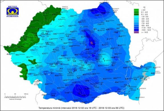 Csíkszeredában volt a leghidegebb az országban hétfő reggel