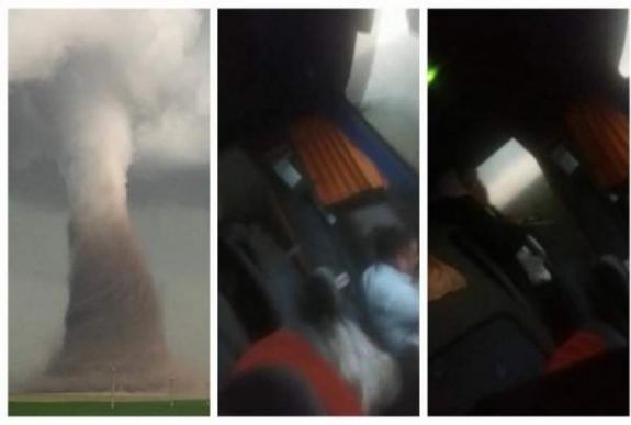 Így nézett ki a felborított buszból a romániai tornádó