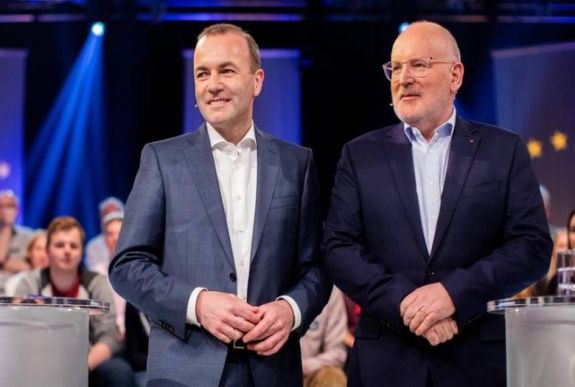 EP-csúcsjelöltek vitája: Weber a határvédelemmel, Timmermans a minimálbérrel kampányolt