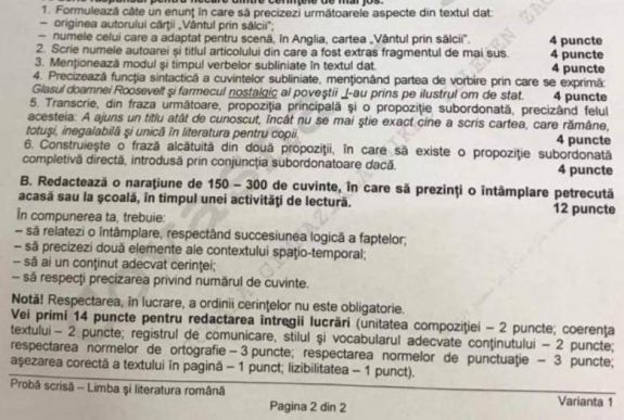 FRISSÍTVE - Képességvizsga román nyelv és irodalomból: kihívás értelmezni az egyik tételt