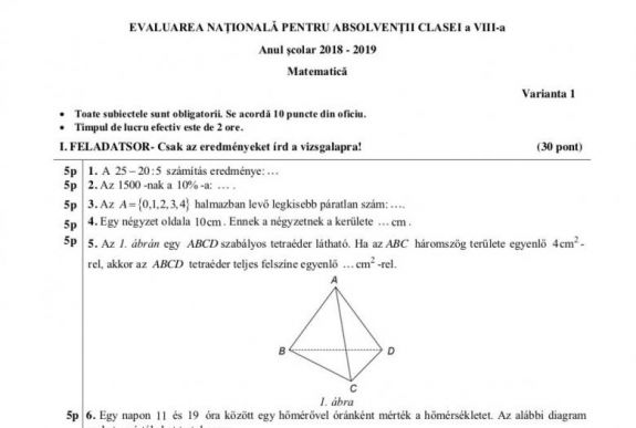 Matematikából vizsgáztak csütörtökön a nyolcadikosok