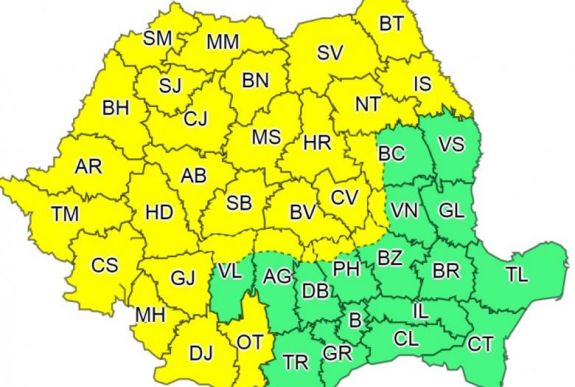 Sárga riasztást adtak ki az ország nagy részére a rossz idő miatt