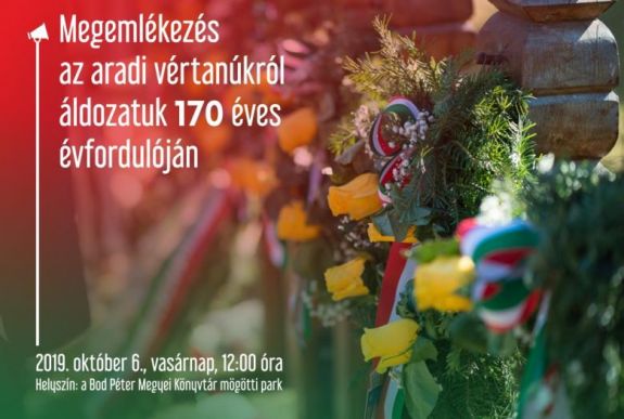 Sepsiszentgyörgyön is megemlékeznek az aradi vértanúkról