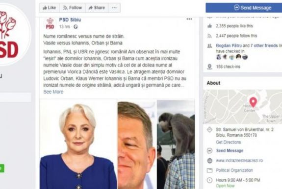 A PSD azon háborog, hogy „idegen” nevűek vezetik Romániát