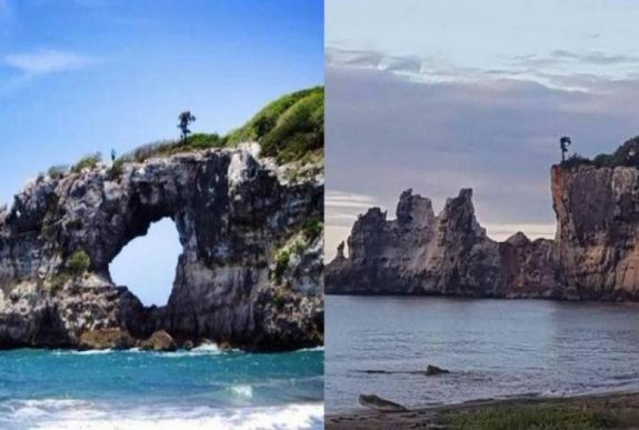 Leomlott Puerto Rico híres tengeri „sziklaablaka” az erős földrengésben