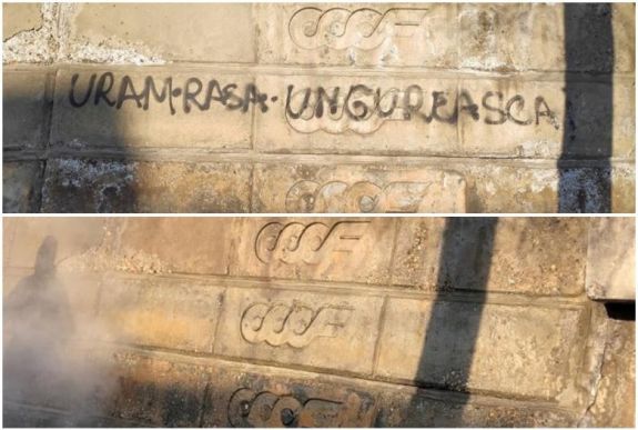 Kolozsvár: letakarították a gyűlöletkeltő, magyarellenes falfirkát