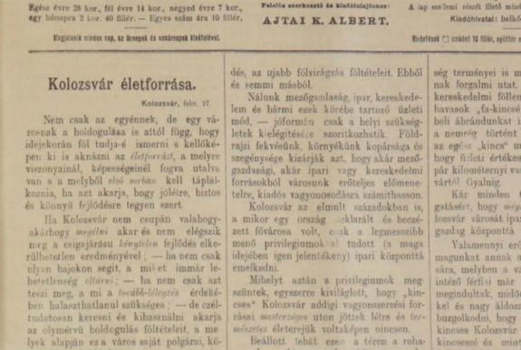 Évszázadok hírei: ezt gondolták Kolozsvár „életforrásának” 1900-ban