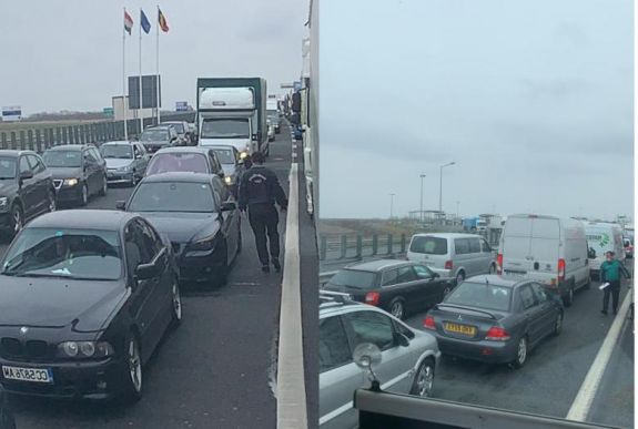 Ötórás a várakozási idő a nagylaki autópálya-határátkelő belépő oldalán