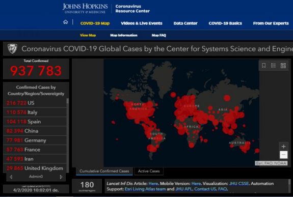 Koronavírus: több mint 938 ezer a fertőzöttek száma a világban