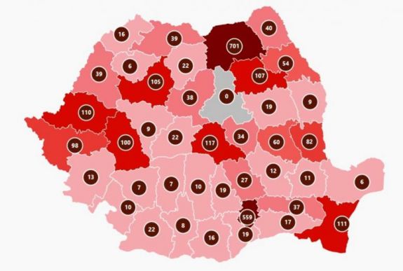 Koronavírus Romániában: mutatjuk térképen is a megyei adatokat