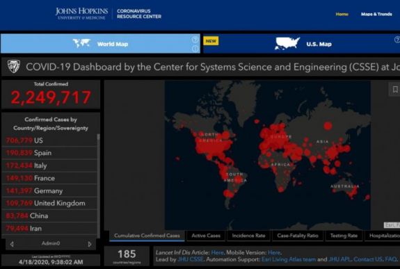 Meghaladta a 2,2 milliót a regisztrált fertőzöttek száma a világban