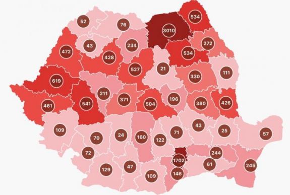 Így alakultak az elmúlt héten a koronavírusos megbetegedések Romániában