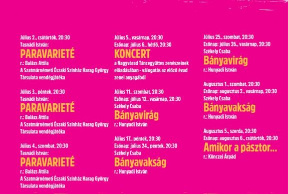 Szabadtéri előadásokat tart szombattól a nagyváradi Szigligeti Színház