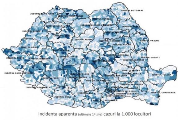 Tizenöt megyében és Bukarestben durvult be a járvány terjedése