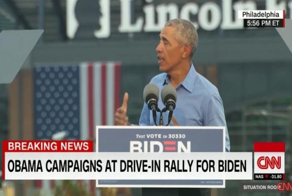 Barack Obama volt elnök Trumpot támadva kampányolt Biden mellett