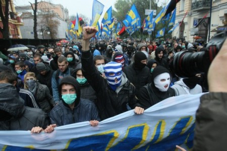 Ukrán nacionalisták tüntetése	| Fotó: kiev.segodnya.ua